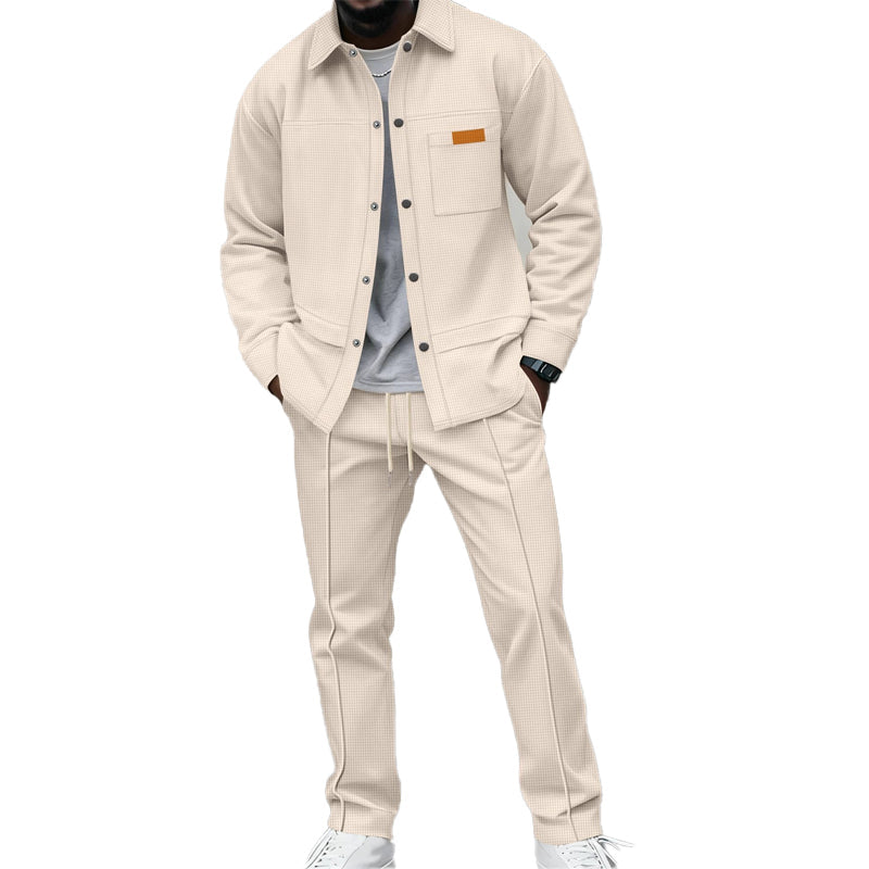Conjunto Waffle para Hombre Chaqueta y Pantalón