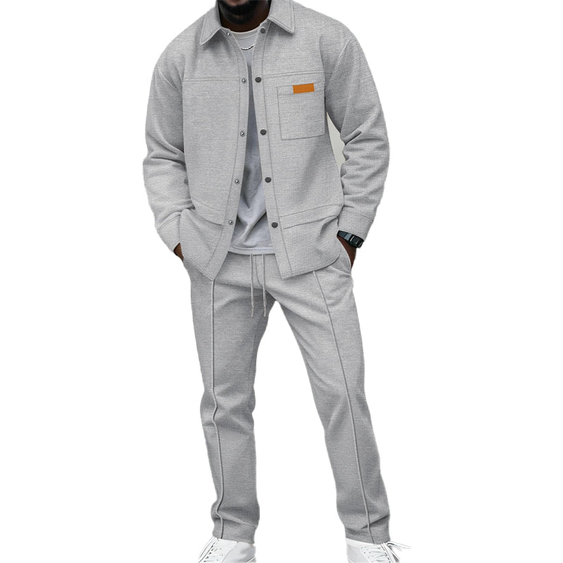 Conjunto Waffle para Hombre Chaqueta y Pantalón