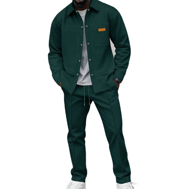Conjunto Waffle para Hombre Chaqueta y Pantalón