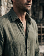 Santiago Linen Relaxed Button-Up Shirt