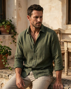 Santiago Linen Relaxed Button-Up Shirt