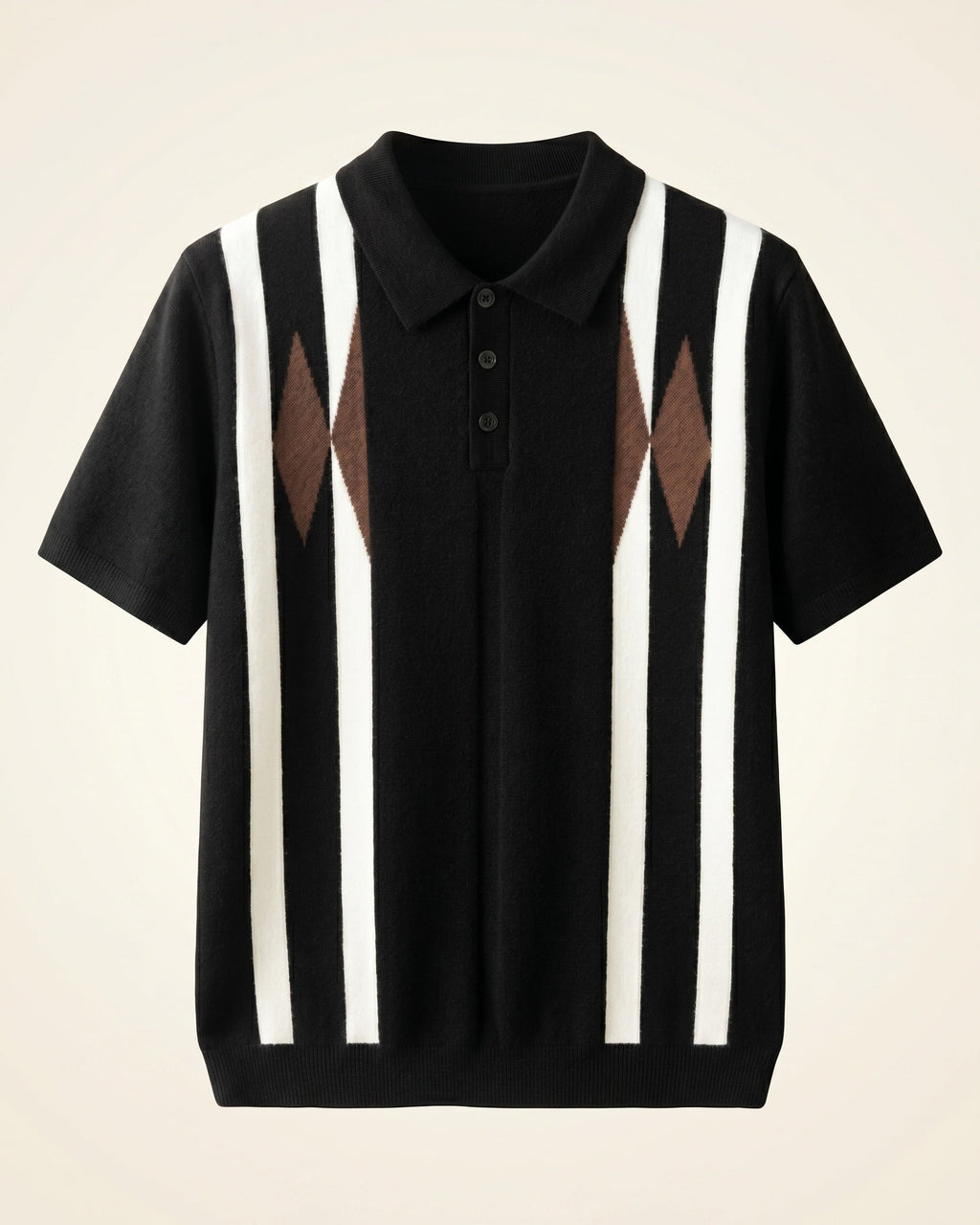 Bruno Knit Striped Diamond Polo