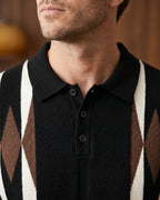 Bruno Knit Striped Diamond Polo