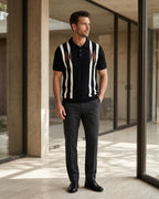 Bruno Knit Striped Diamond Polo