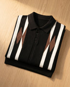 Bruno Knit Striped Diamond Polo
