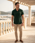 Luciano Wool Ribbed Knit Polo