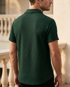 Luciano Wool Ribbed Knit Polo
