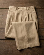 Ercole Pleated Linen Trousers