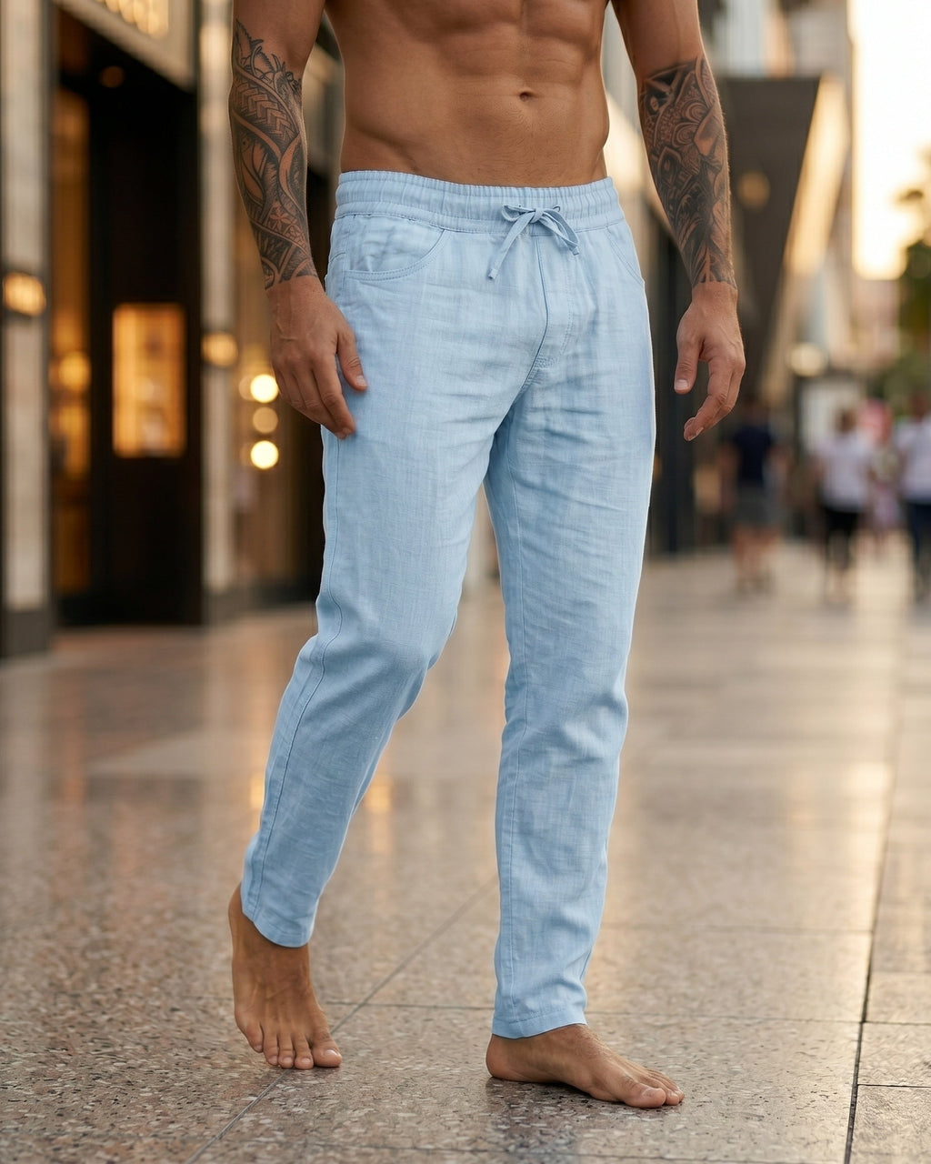 Gennaro Linen Relaxed Drawstring Trousers