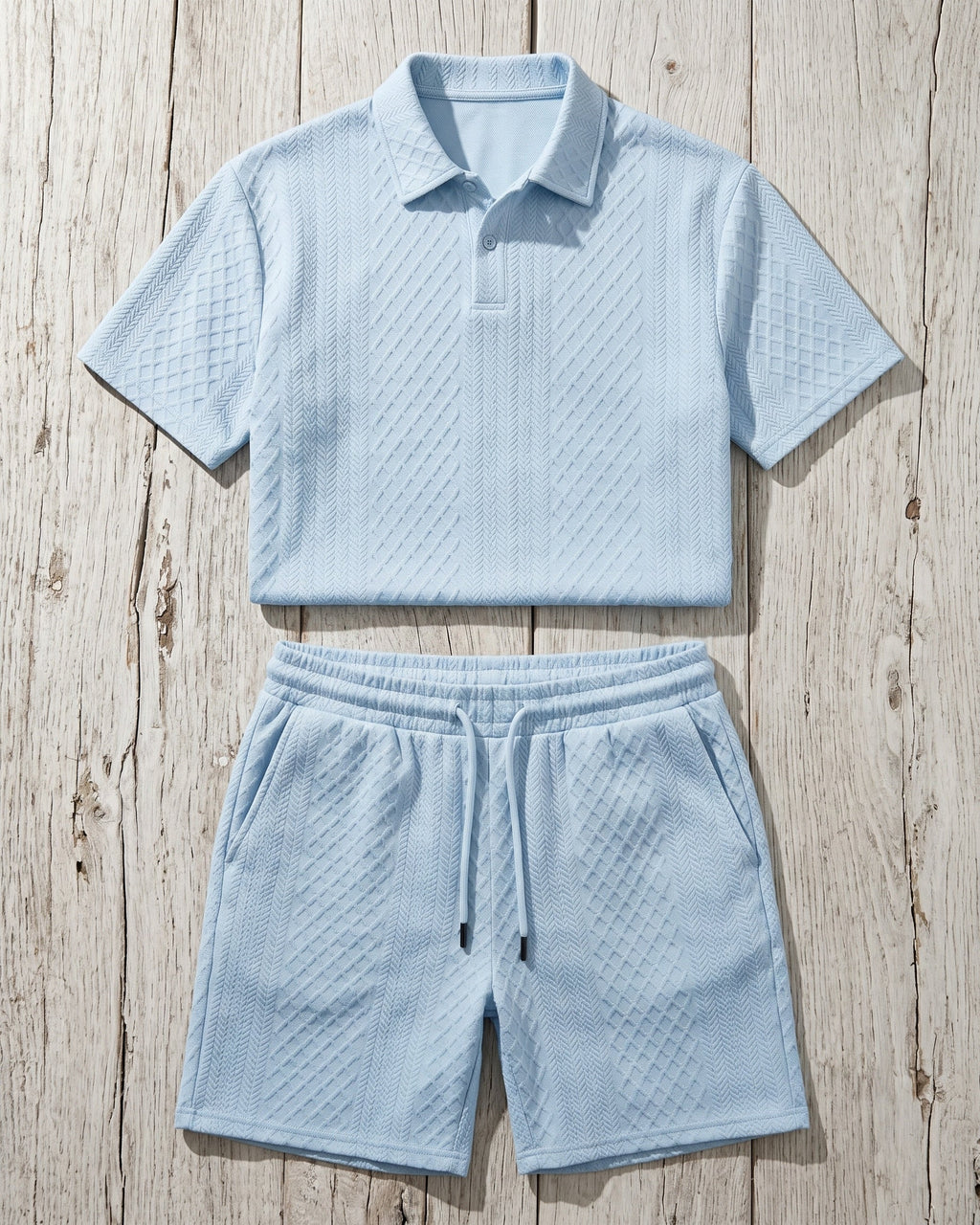 Giulio Textured Polo and Shorts Set