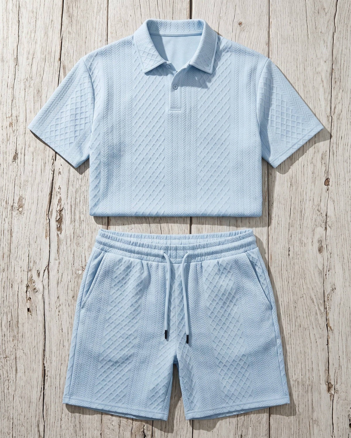 Giulio Textured Polo and Shorts Set