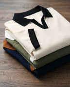 Zeno Nylon Blend Open Collar Polo