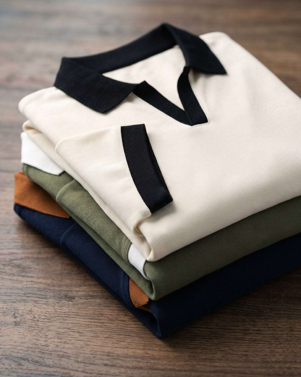 Zeno Nylon Blend Open Collar Polo