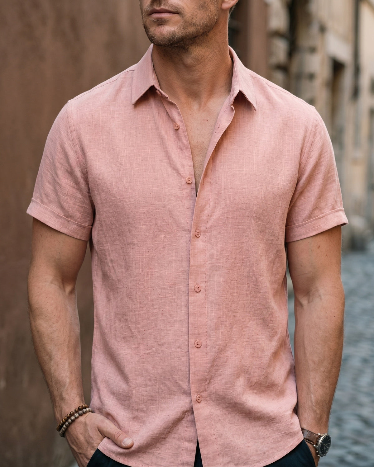 Flavio Linen Short Sleeve Button-Up Shirt