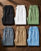 Umberto Linen Relaxed Straight-Leg Trousers