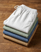 Umberto Linen Relaxed Straight-Leg Trousers