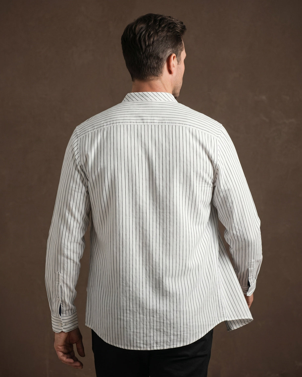 Ottavio Linen Mandarin Collar Shirt