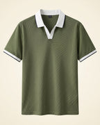 Zeno Nylon Blend Open Collar Polo