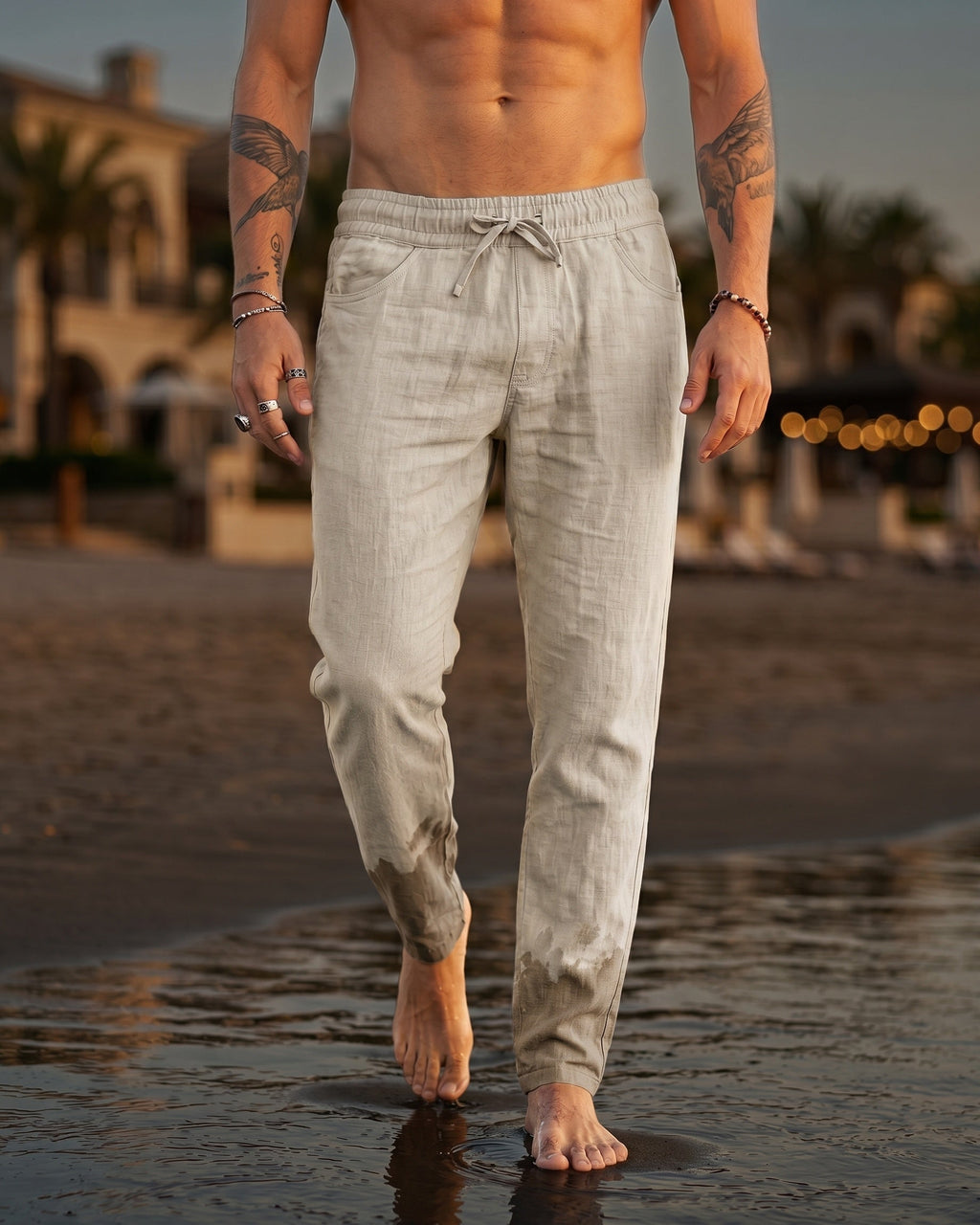 Gennaro Linen Relaxed Drawstring Trousers