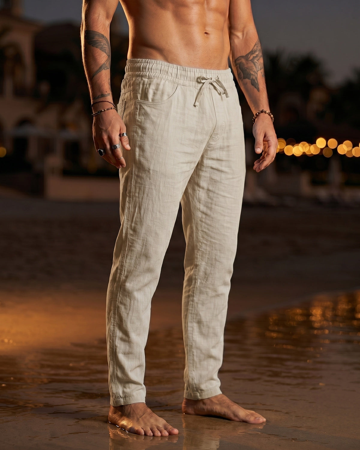 Gennaro Linen Relaxed Drawstring Trousers