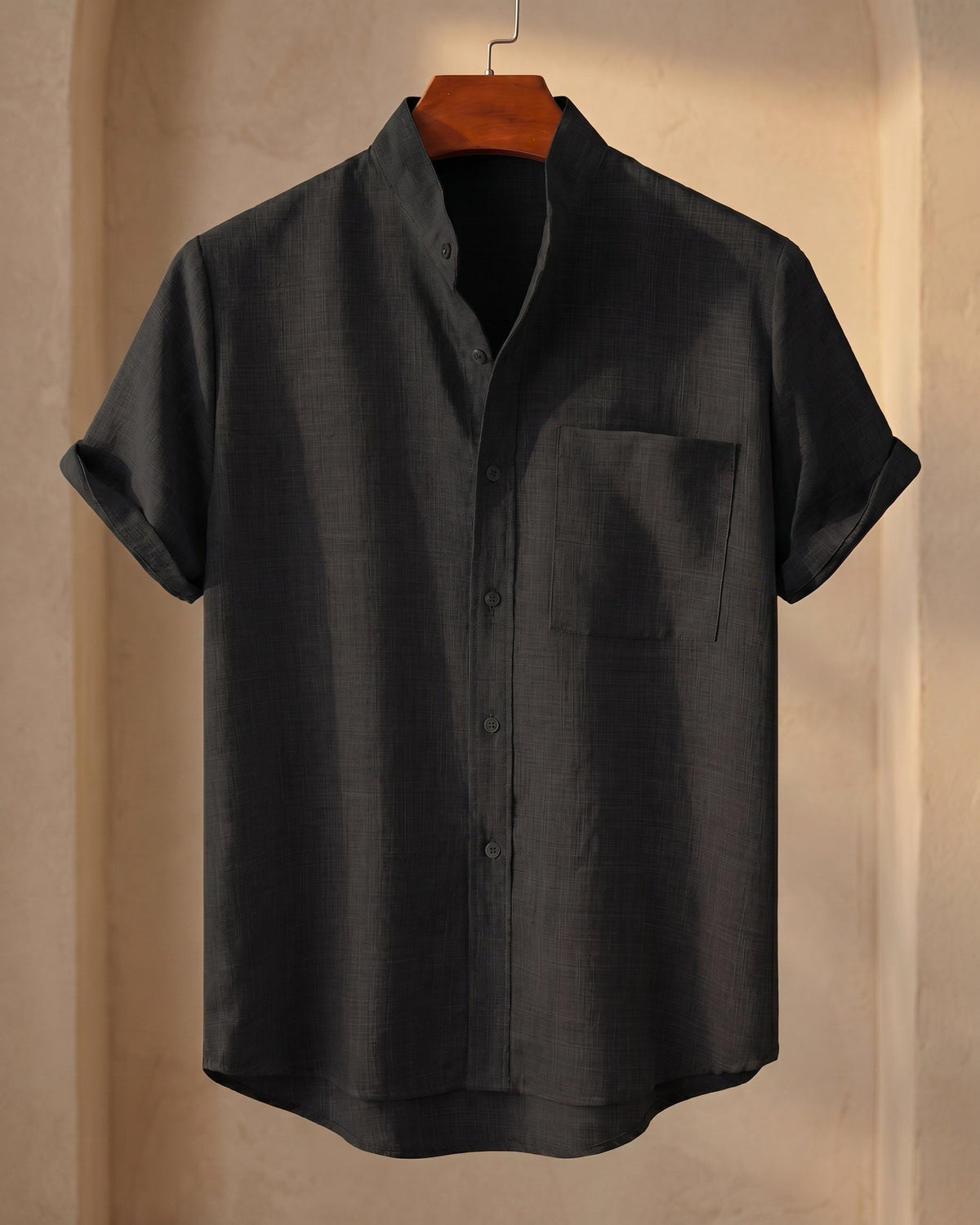 Filippo Linen Mandarin Collar Shirt