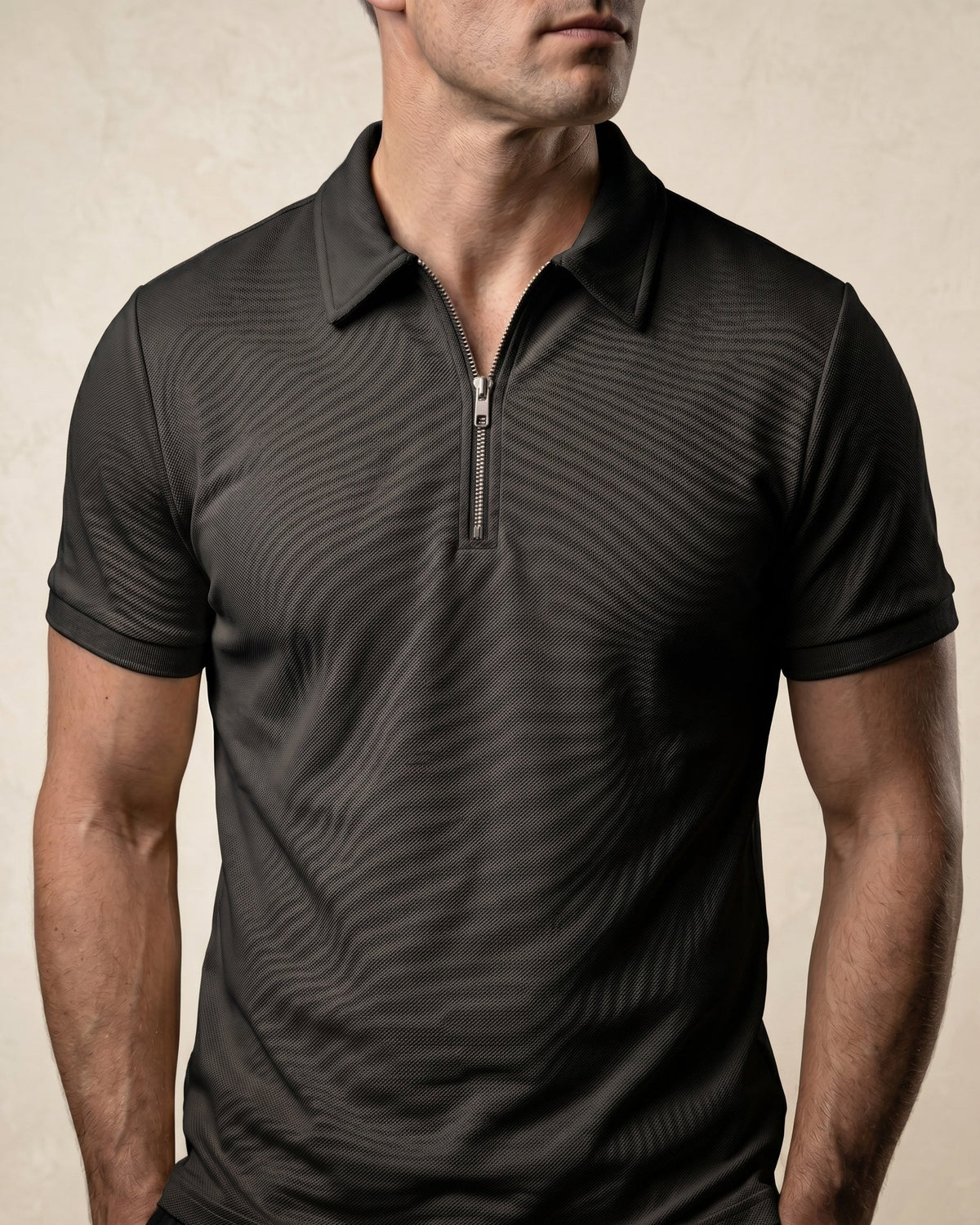 Hugo Piqué Knit Half-Zip Polo