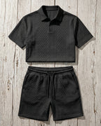 Giulio Textured Polo and Shorts Set