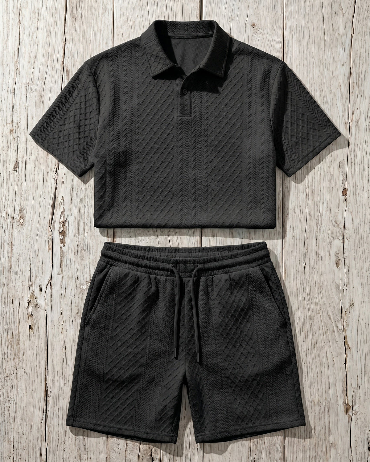 Giulio Textured Polo and Shorts Set