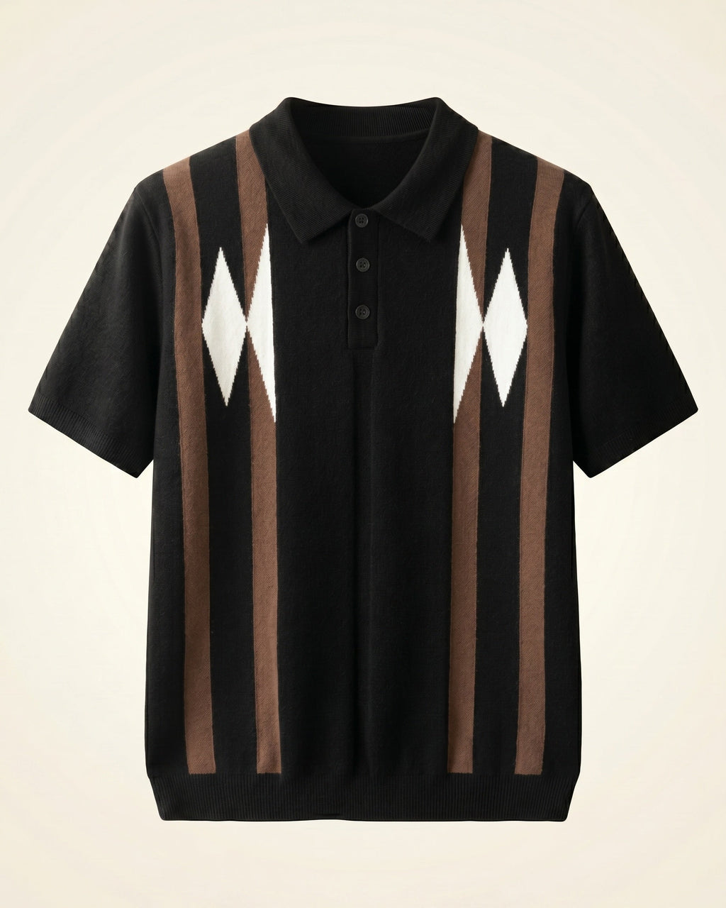 Bruno Knit Striped Diamond Polo