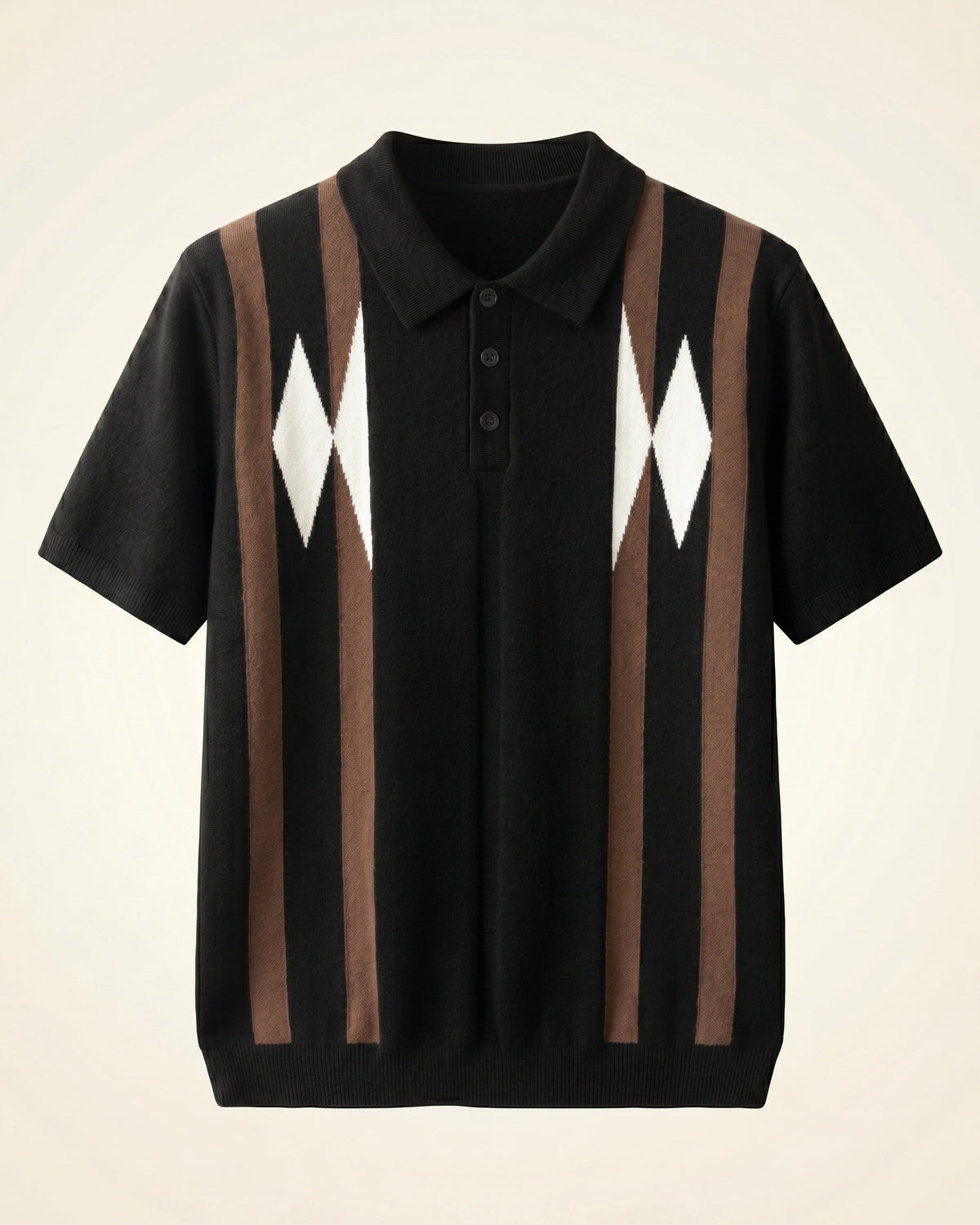 Bruno Knit Striped Diamond Polo