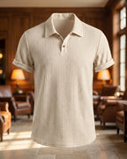 Luciano Wool Ribbed Knit Polo