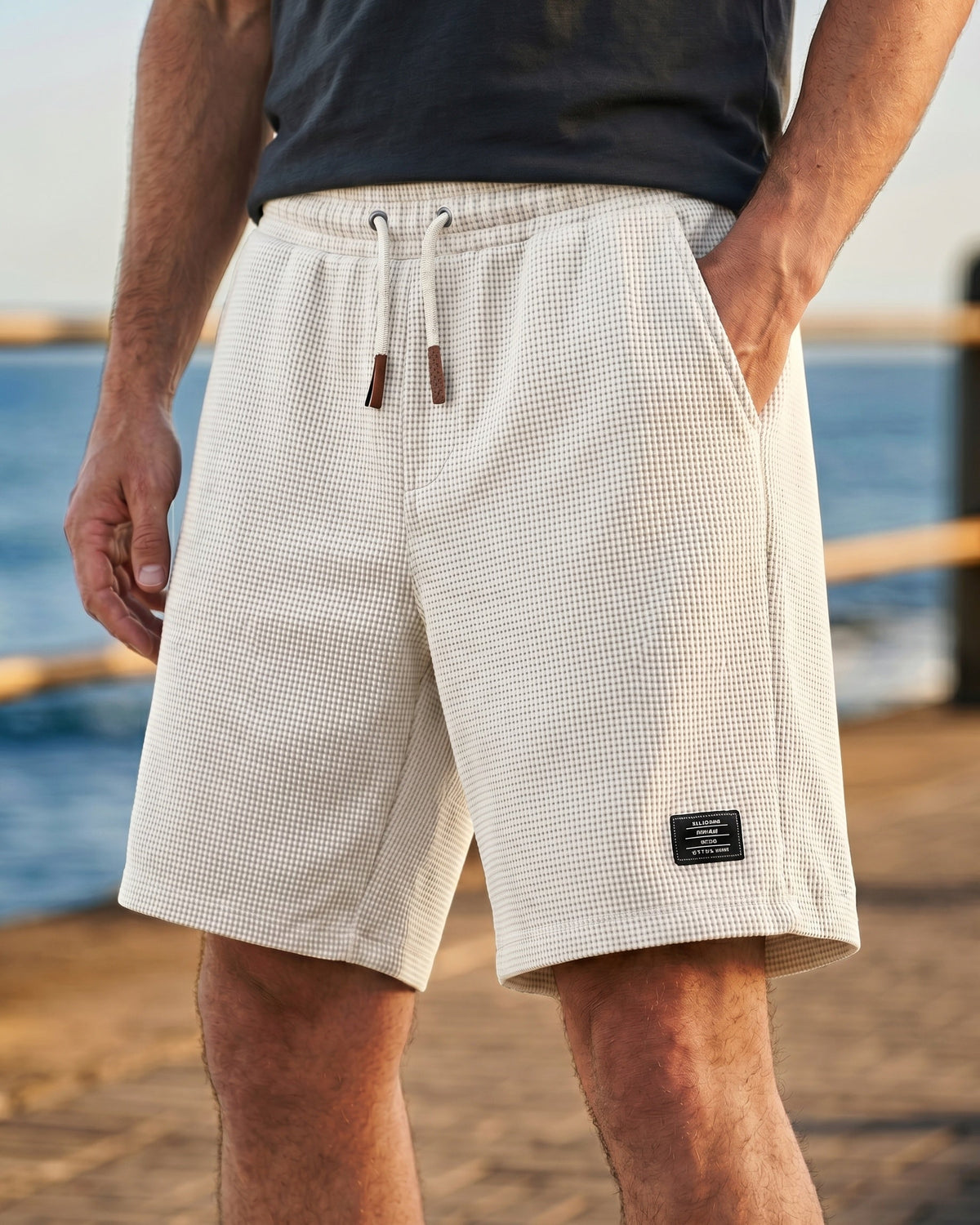 Tomas Waffle-Knit Relaxed Drawstring Shorts