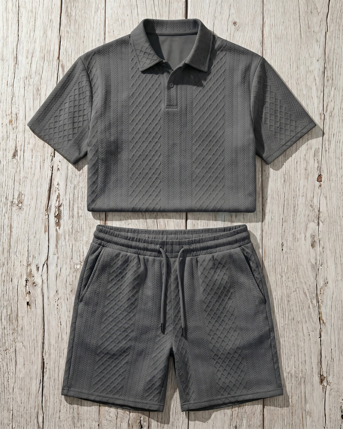 Giulio Textured Polo and Shorts Set