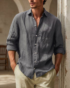 Santiago Linen Relaxed Button-Up Shirt
