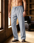 Umberto Linen Relaxed Straight-Leg Trousers
