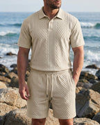 Giulio Textured Polo and Shorts Set