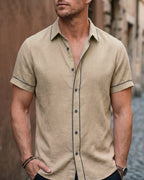 Flavio Linen Short Sleeve Button-Up Shirt