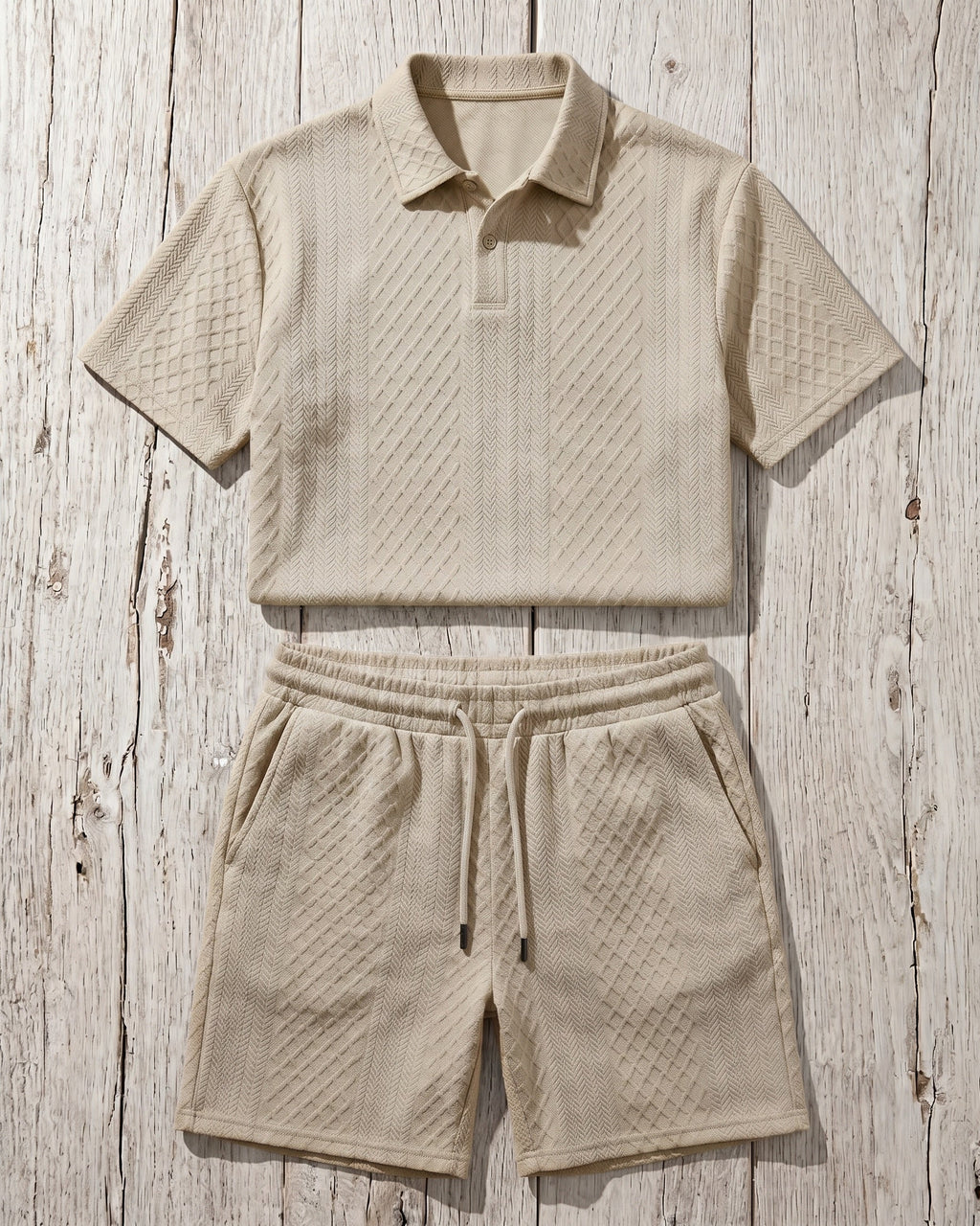 Giulio Textured Polo and Shorts Set