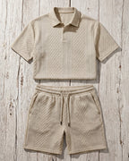 Giulio Textured Polo and Shorts Set