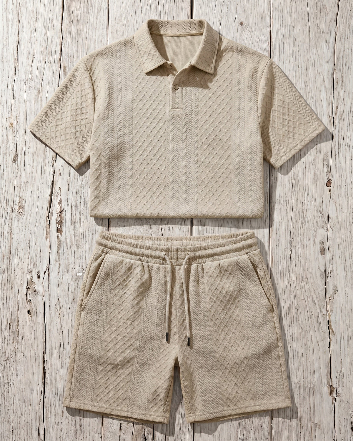 Giulio Textured Polo and Shorts Set