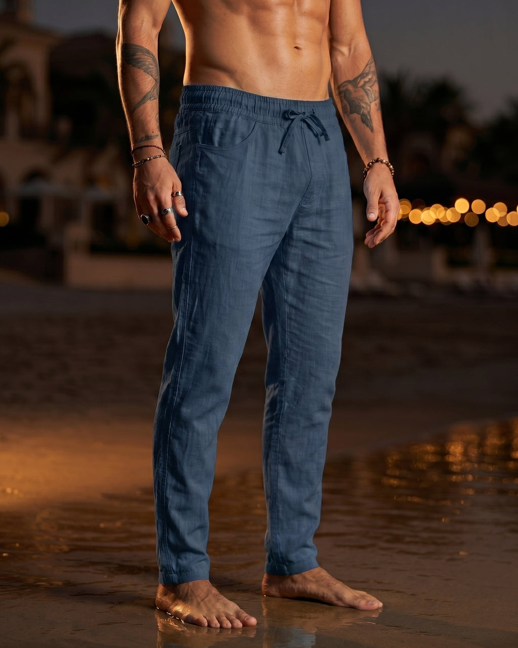 Gennaro Linen Relaxed Drawstring Trousers