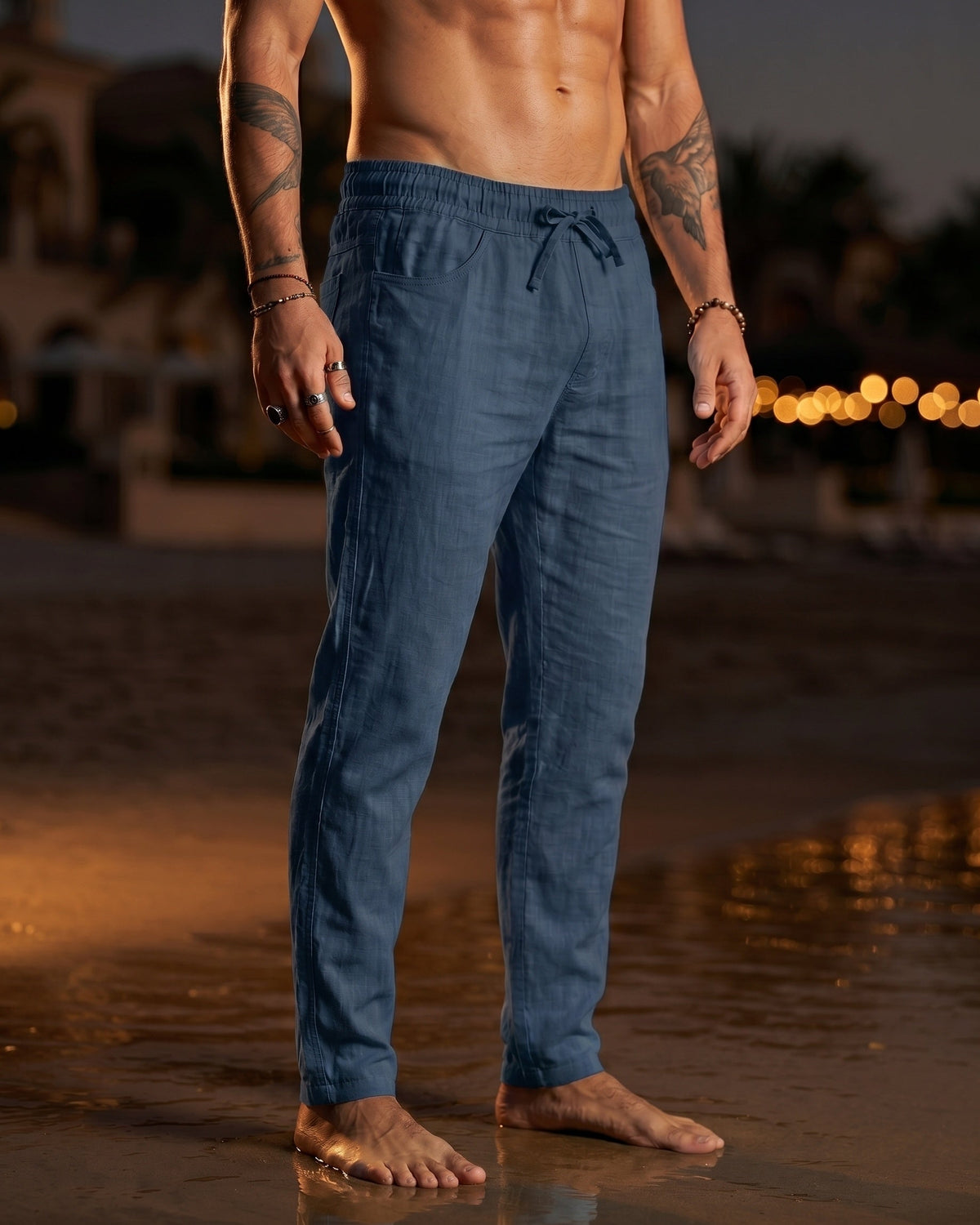 Gennaro Linen Relaxed Drawstring Trousers