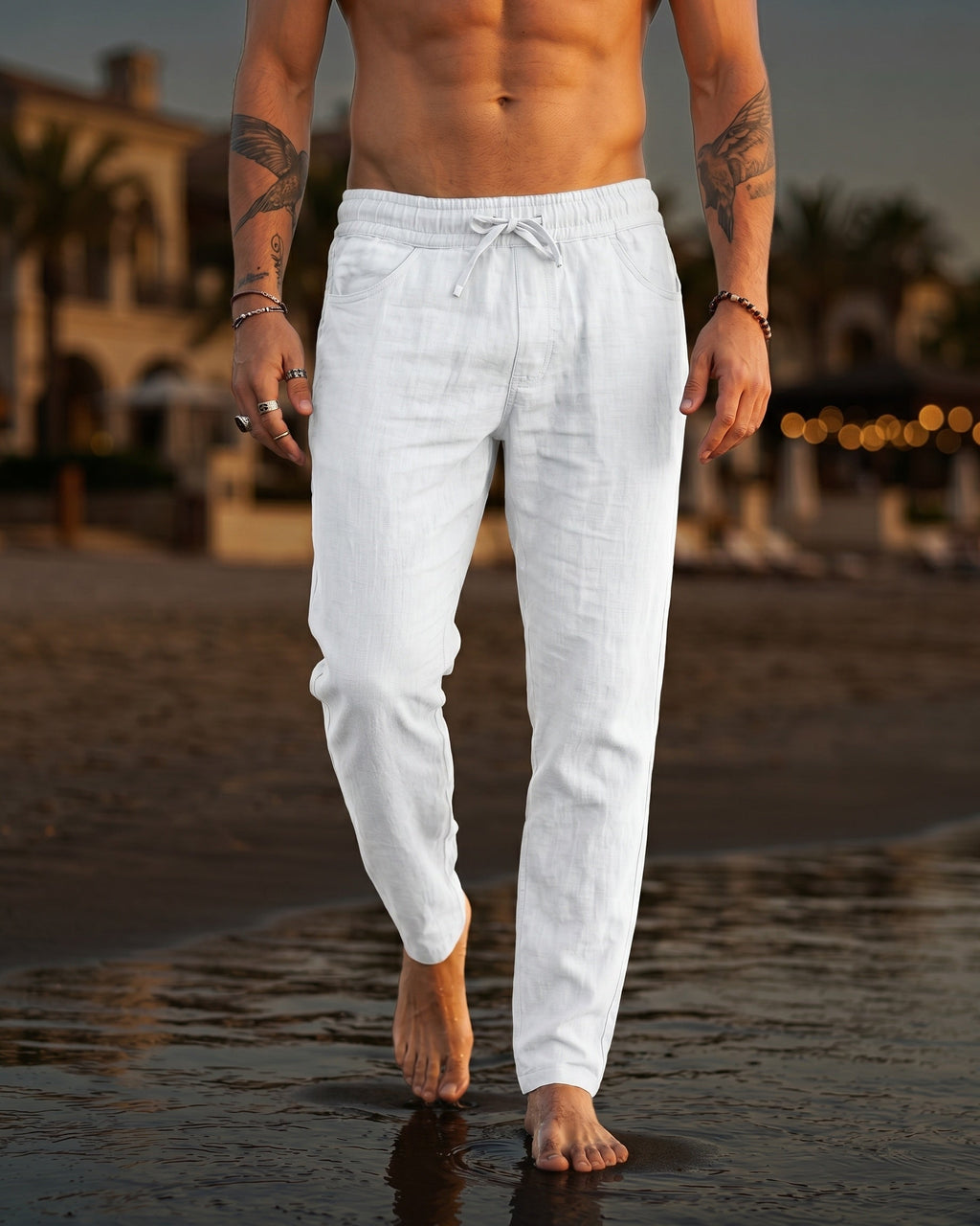 Gennaro Linen Relaxed Drawstring Trousers