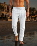 Gennaro Linen Relaxed Drawstring Trousers