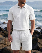 Giulio Textured Polo and Shorts Set