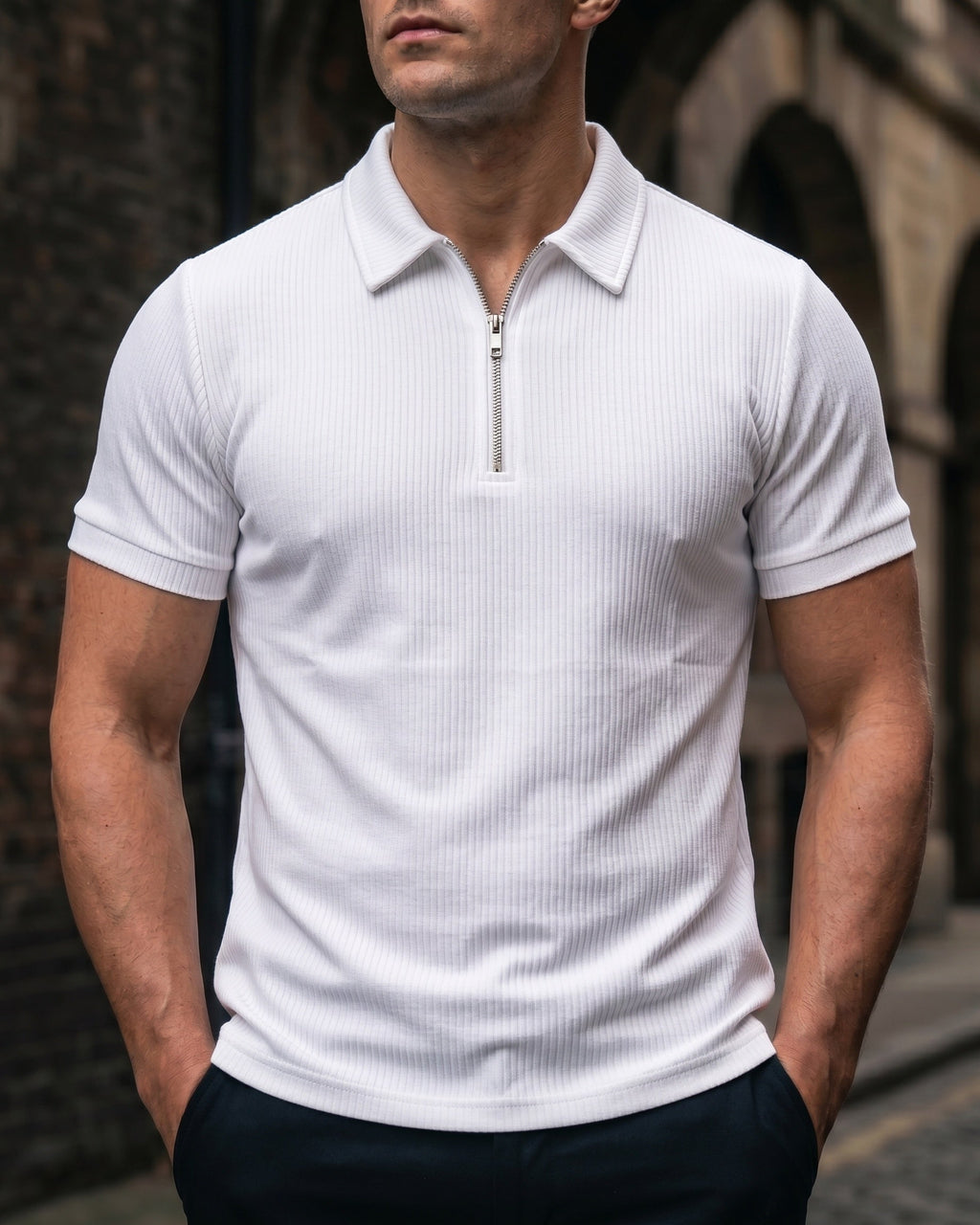 Hugo Piqué Knit Half-Zip Polo