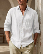 Santiago Linen Relaxed Button-Up Shirt