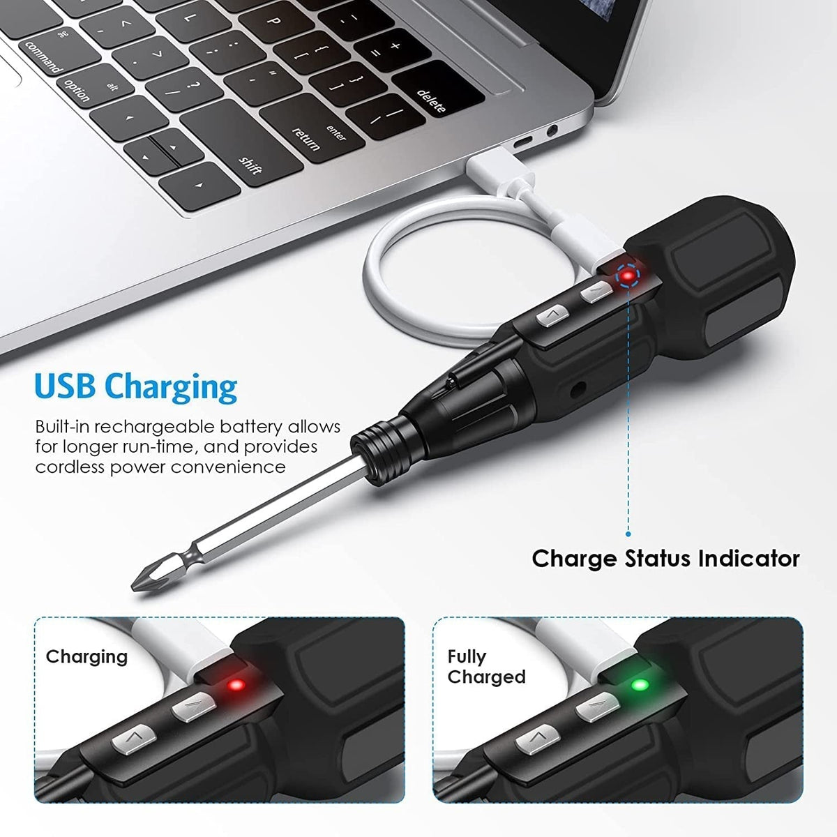 Desarmador Eléctrico Inalámbrico Recargable USB