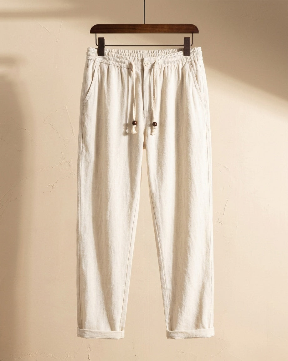 Domenico Summer Linen Drawstring Trousers