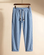 Domenico Summer Linen Drawstring Trousers